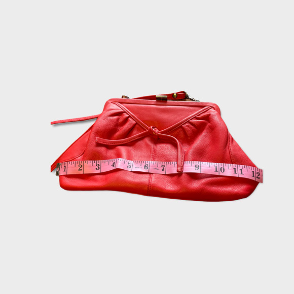 Cute Vintage Red Leather 80s crossbody clutch - Picture 4 of 7